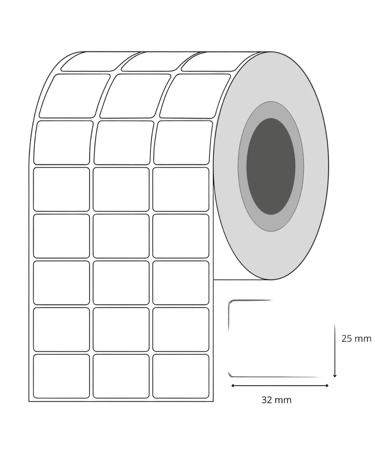Etiqueta Polipropileno 32x25 Rollo Por 5.000